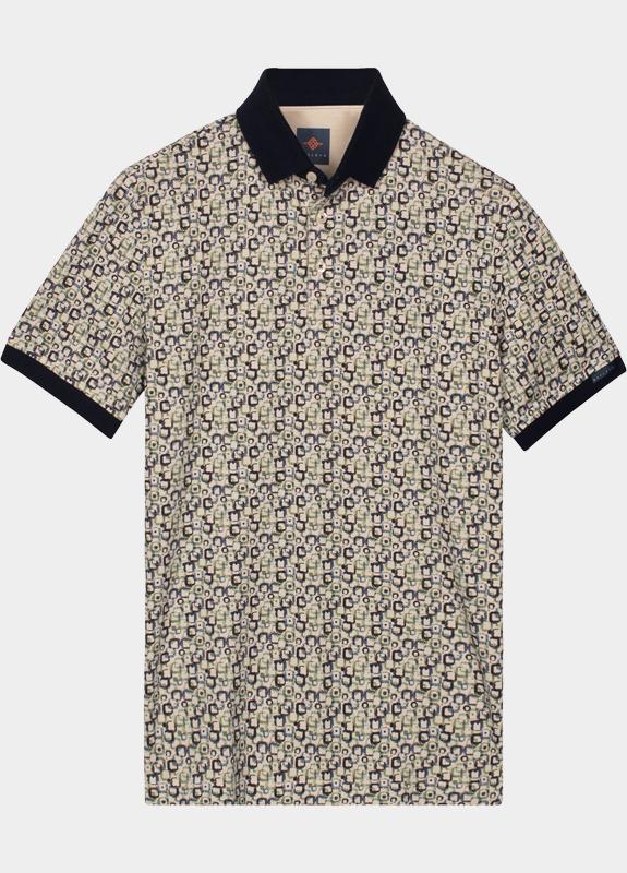 Baileys Polo heren Groen Poloshirt  2-tone Pique, prin 615228/72