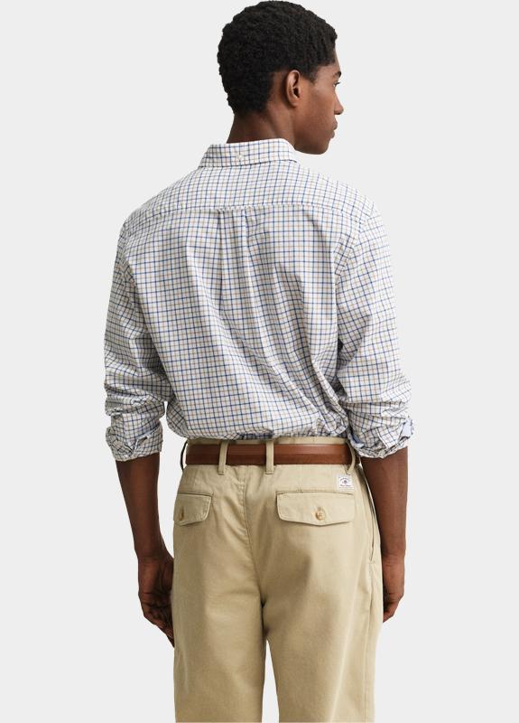 Gant Overhemd heren Bruin Klassiek geruit poplin overov 3260015/259