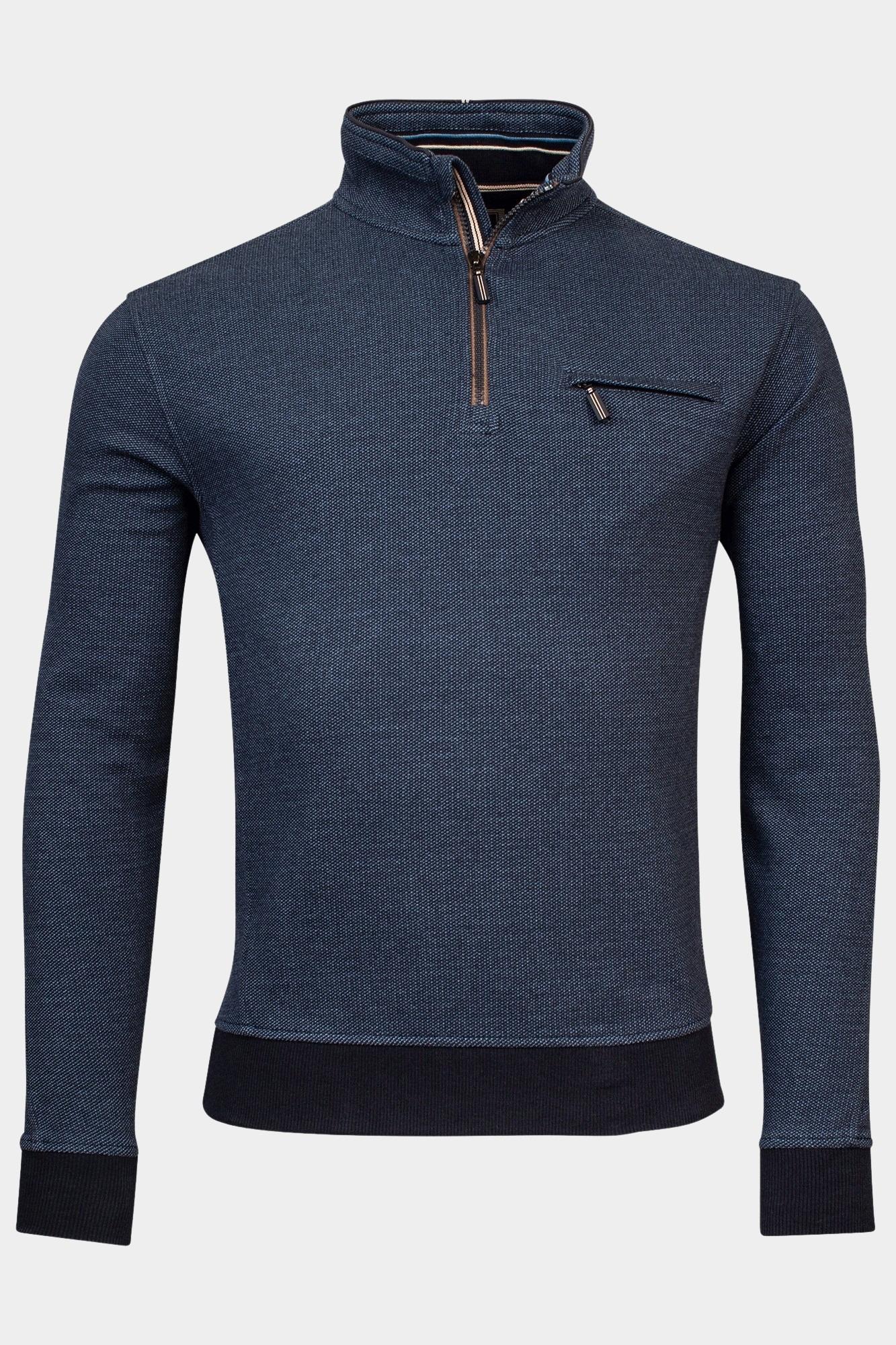Baileys Half Zip Blauw Sweatshirt 1/2 zip 2-tone Jac 323195/65
