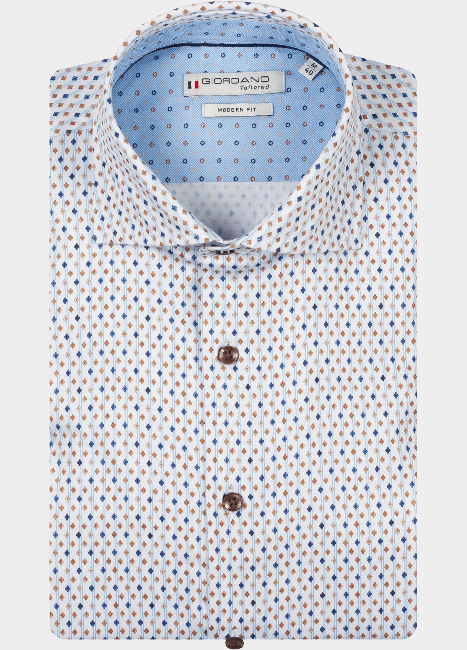 Giordano Overhemd heren Blauw Locarno Long Sleeve Semi Cuta 617884/60