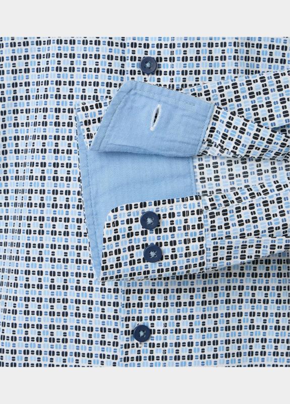 Redmond Overhemd heren Blauw Print 252010110/100