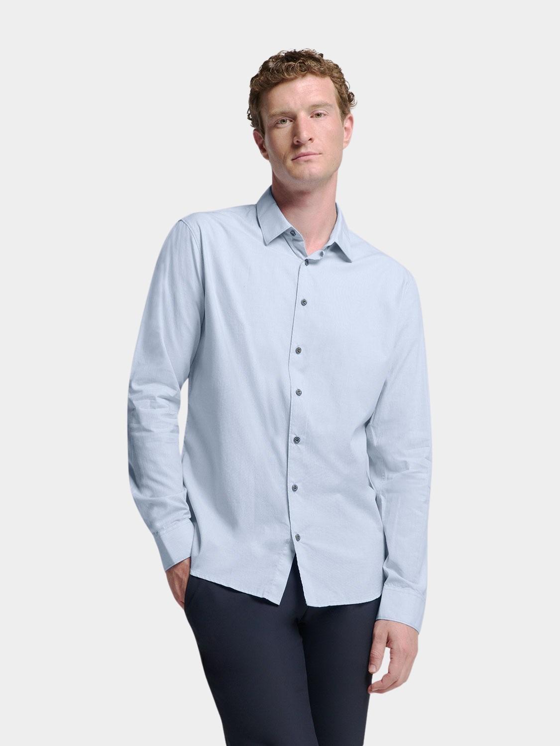 No Excess Casual hemd lange mouw Blauw Shirt 2 Coloured N4330/130