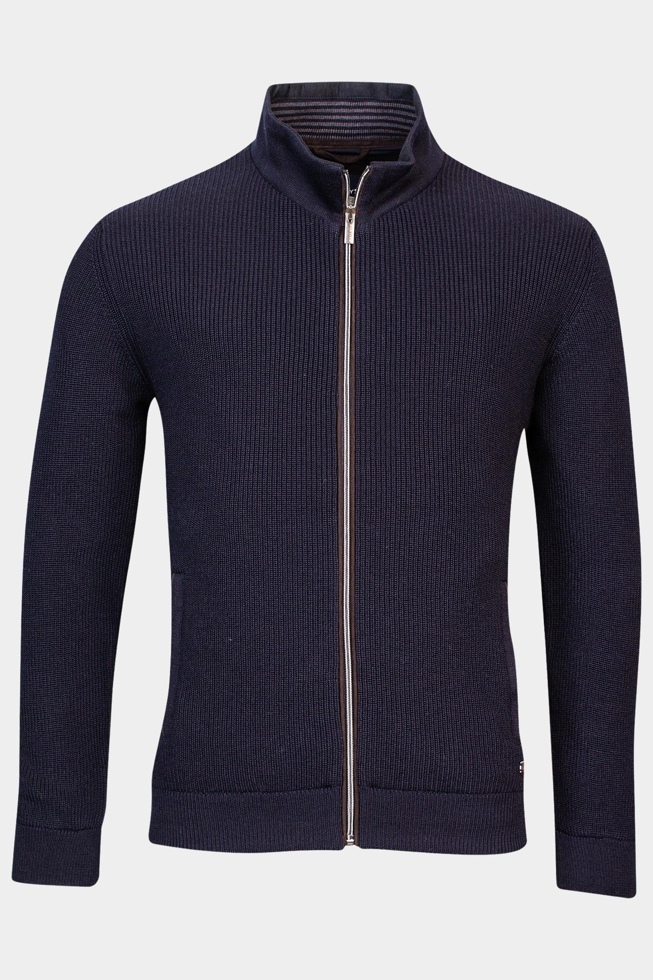 Baileys Vest Blauw Cardigan Zip  10gg structure 322133/60