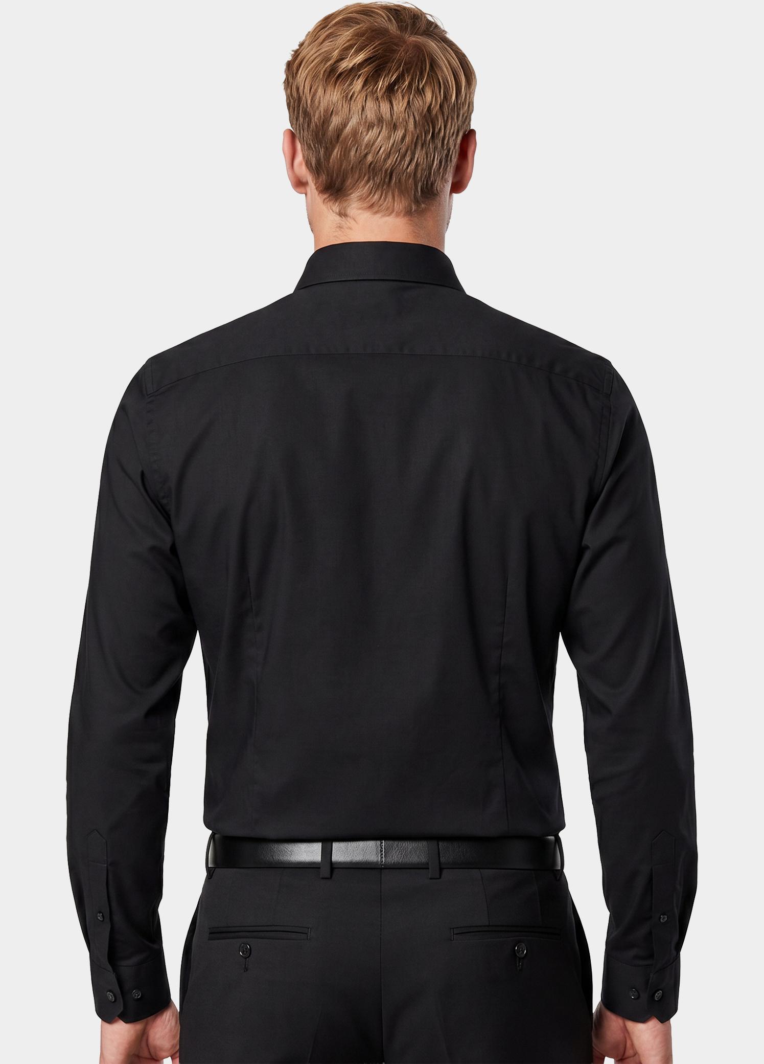 Olymp Business hemd lange mouw Zwart extra slim fit van jersey 250374/68
