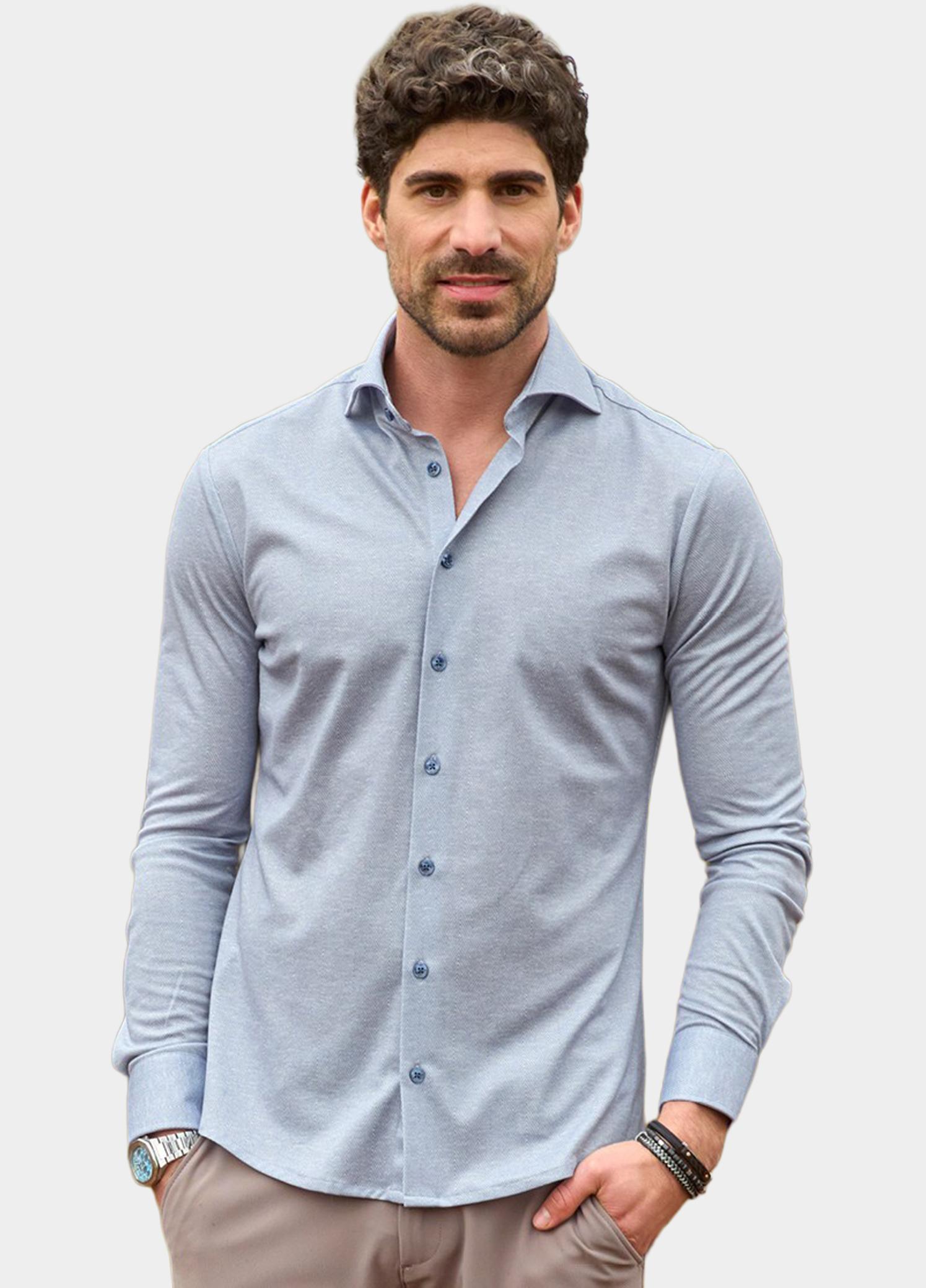 Ledub Zakelijk overhemd heren Blauw SF5 0143640/120-140-000