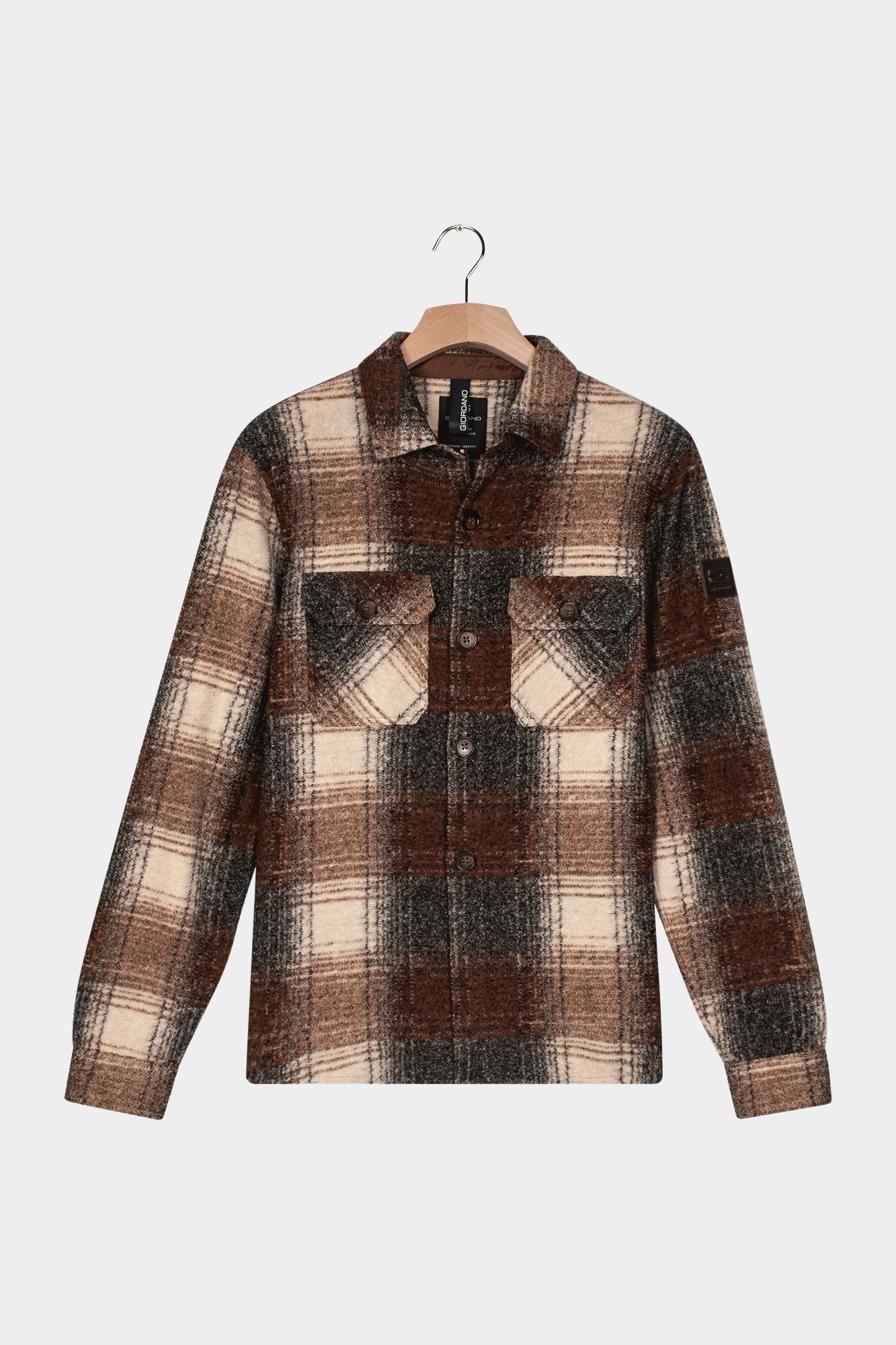 Giordano Overshirt Bruin Taranto Overshirt Knitted Woo 527512/80
