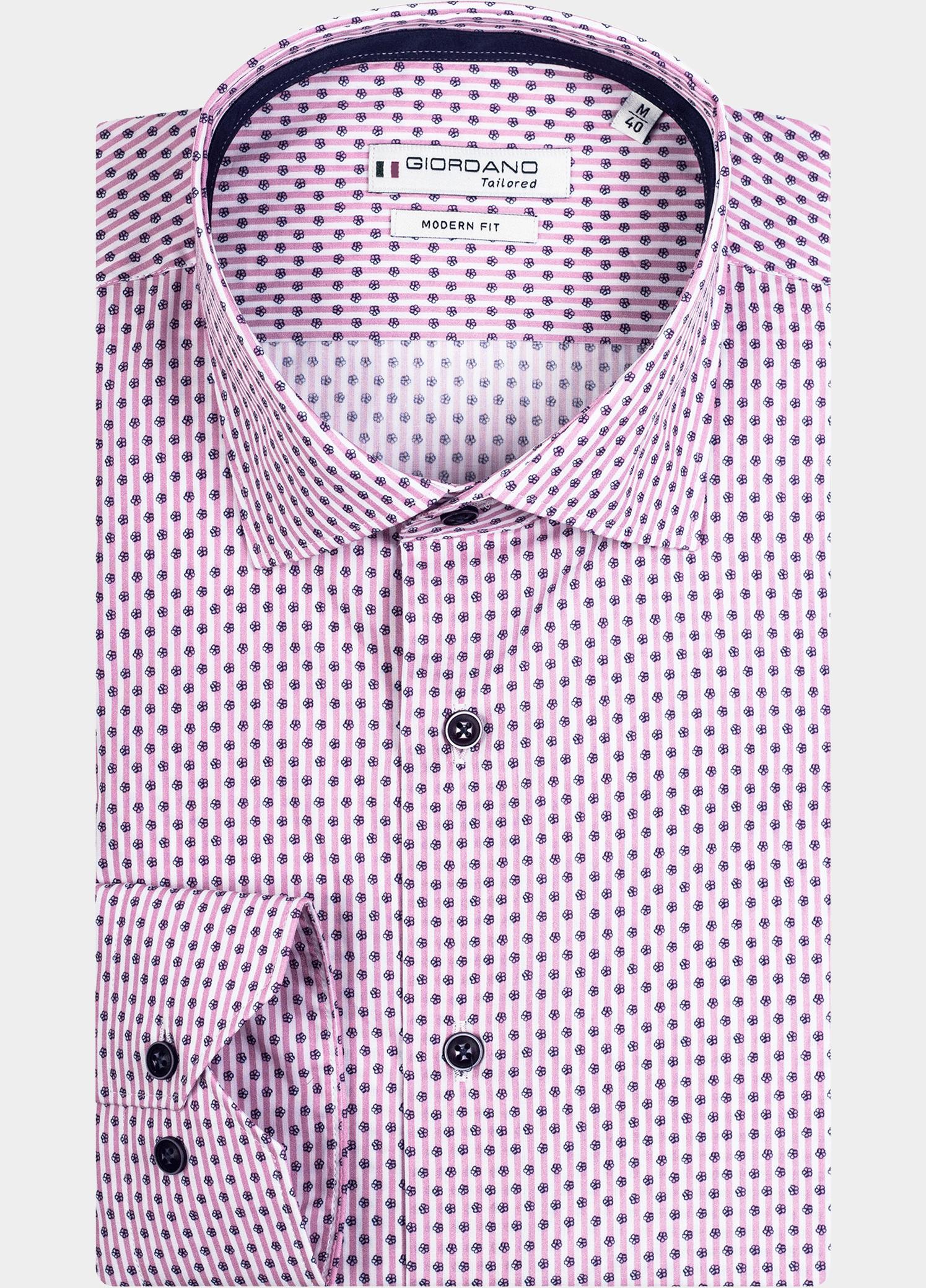 Giordano Overhemd heren Roze Maggiore, LS Semi Cutaway Min 417833/51