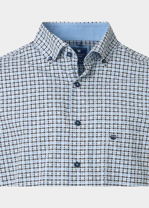 Redmond Overhemd heren Blauw Print 252010110/100