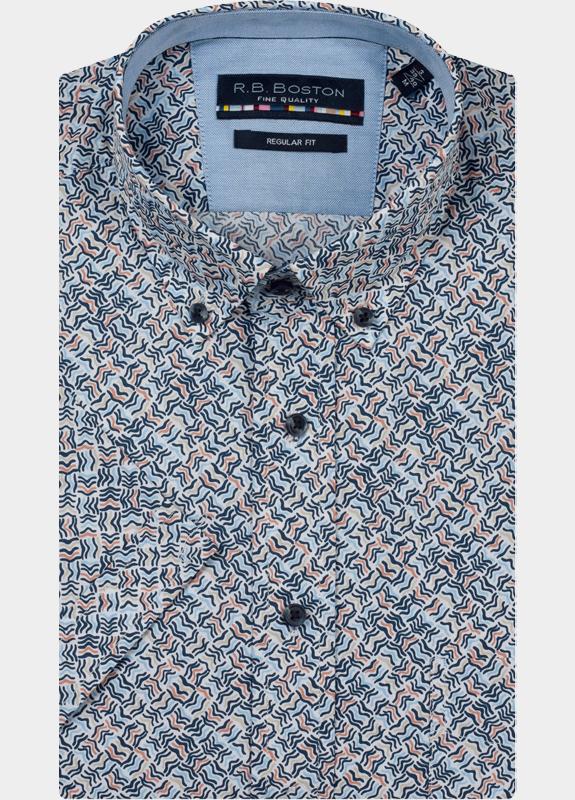 R.B. Boston overhemd korte mouw heren Multi Marshall SS Button Down 616670/324