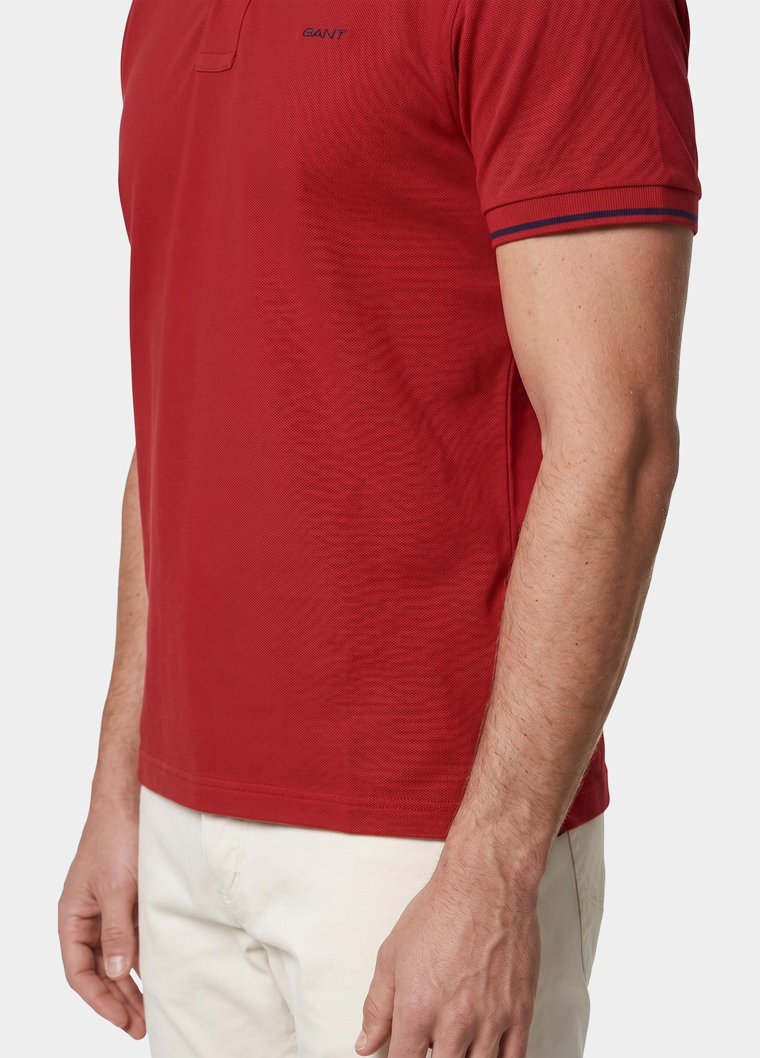 Gant Polo heren Rood Tipped Piqué Polo Shirt 2062034/630