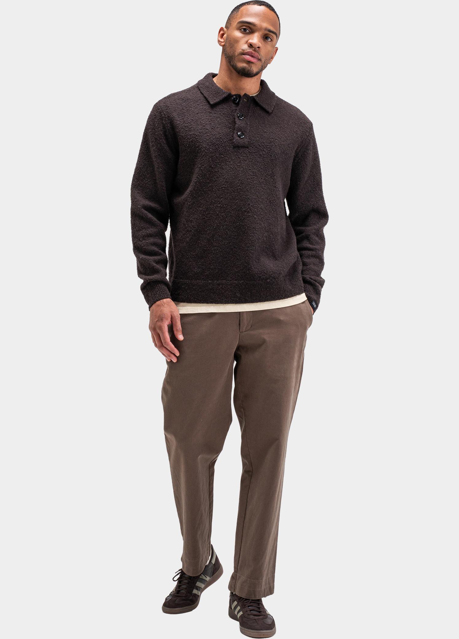 Butcher of Blue Polo lange mouwen heren Bruin Nash M2626023/694