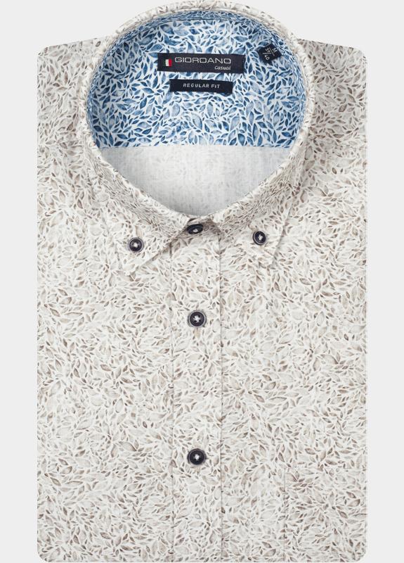Giordano Overhemd heren Bruin Ivy Long Sleeve Button Down L 617074/80
