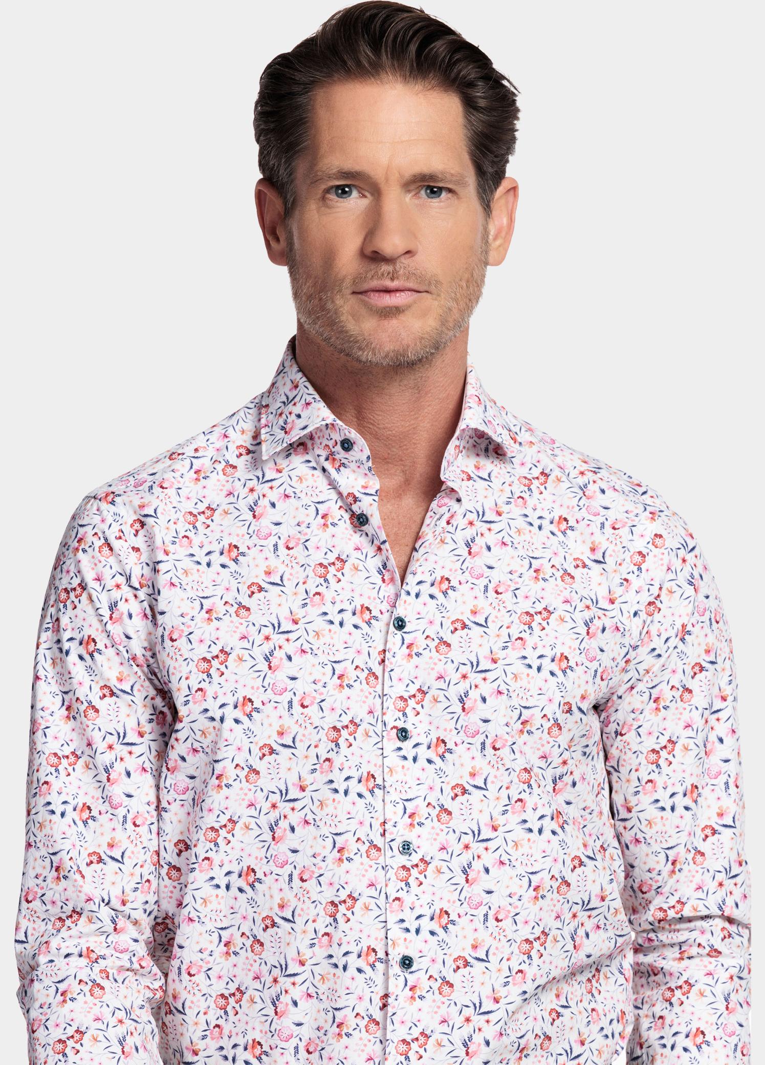 Giordano Overhemd heren Wit Locarno Long Sleeve Semi Cuta 617892/10