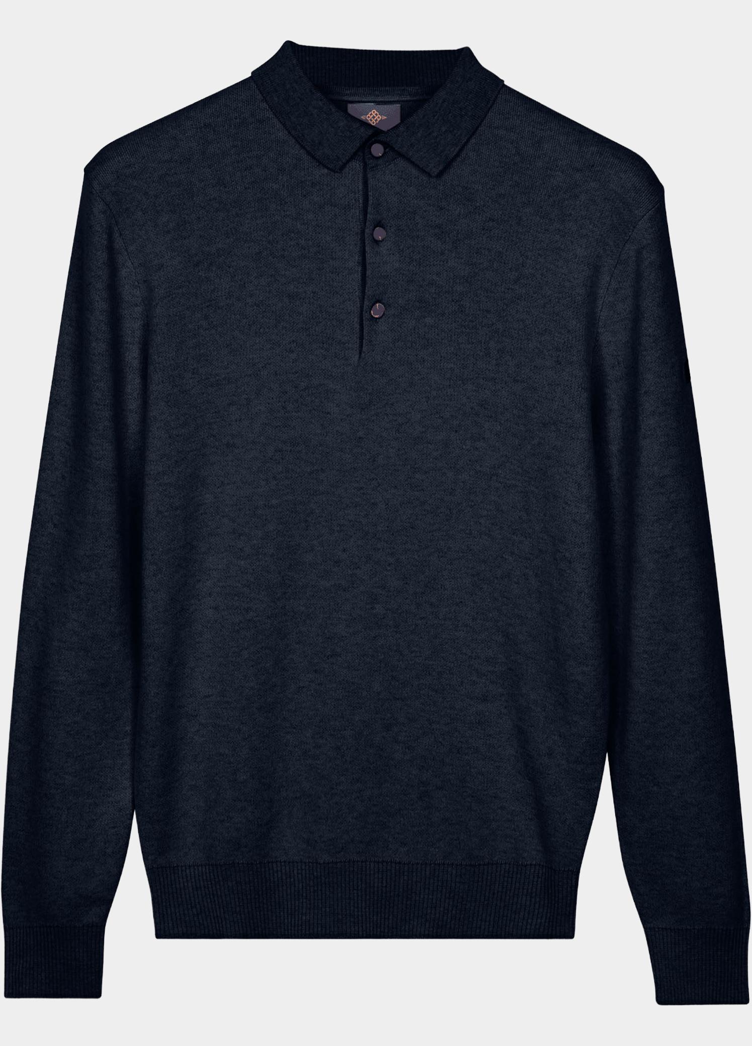 Baileys Polo lange mouwen heren Blauw Placket Buttons all-over 2-to 628709/675
