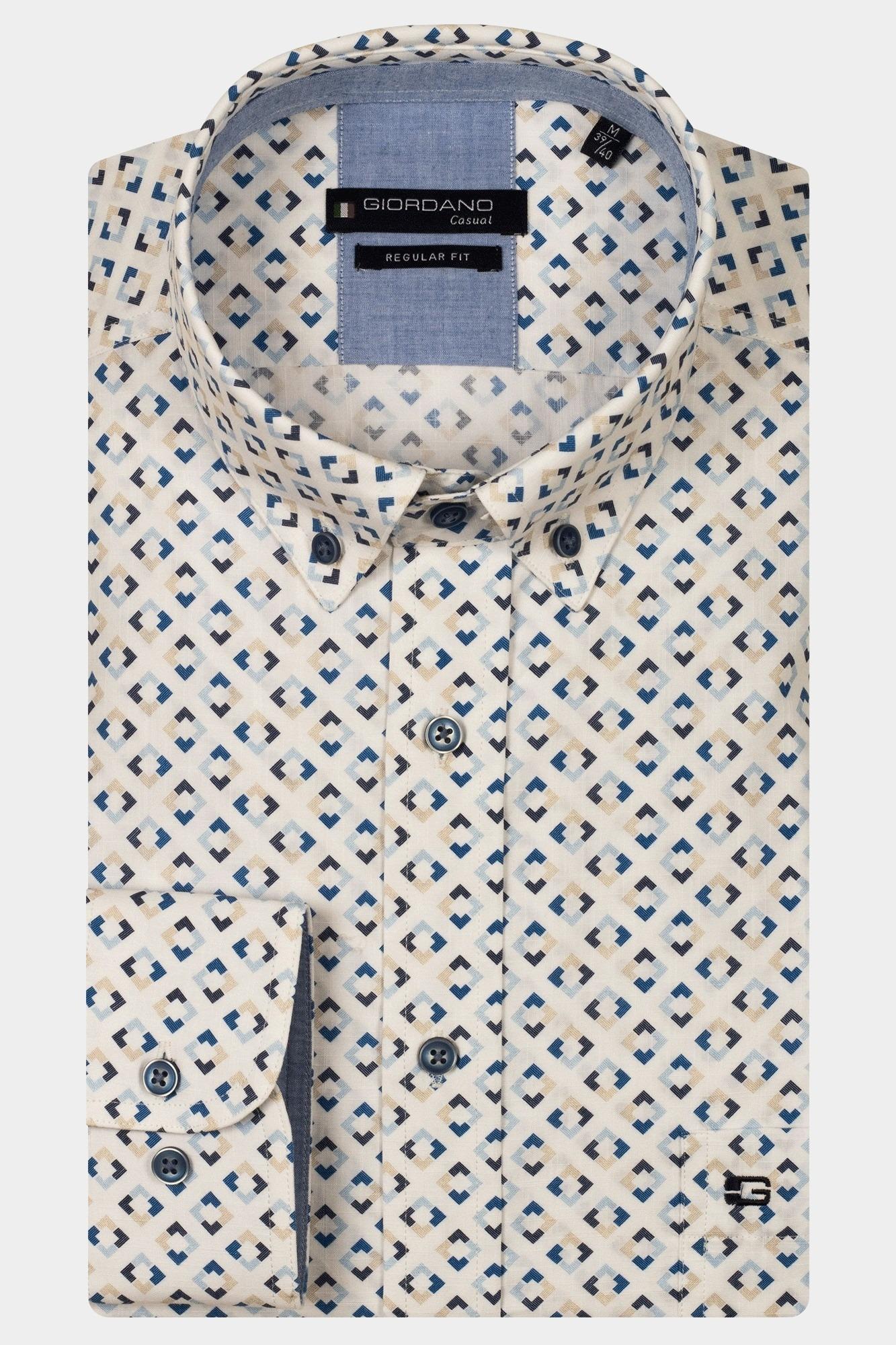 Giordano Casual hemd lange mouw Blauw Ivy long sleeve button down l 517035/60