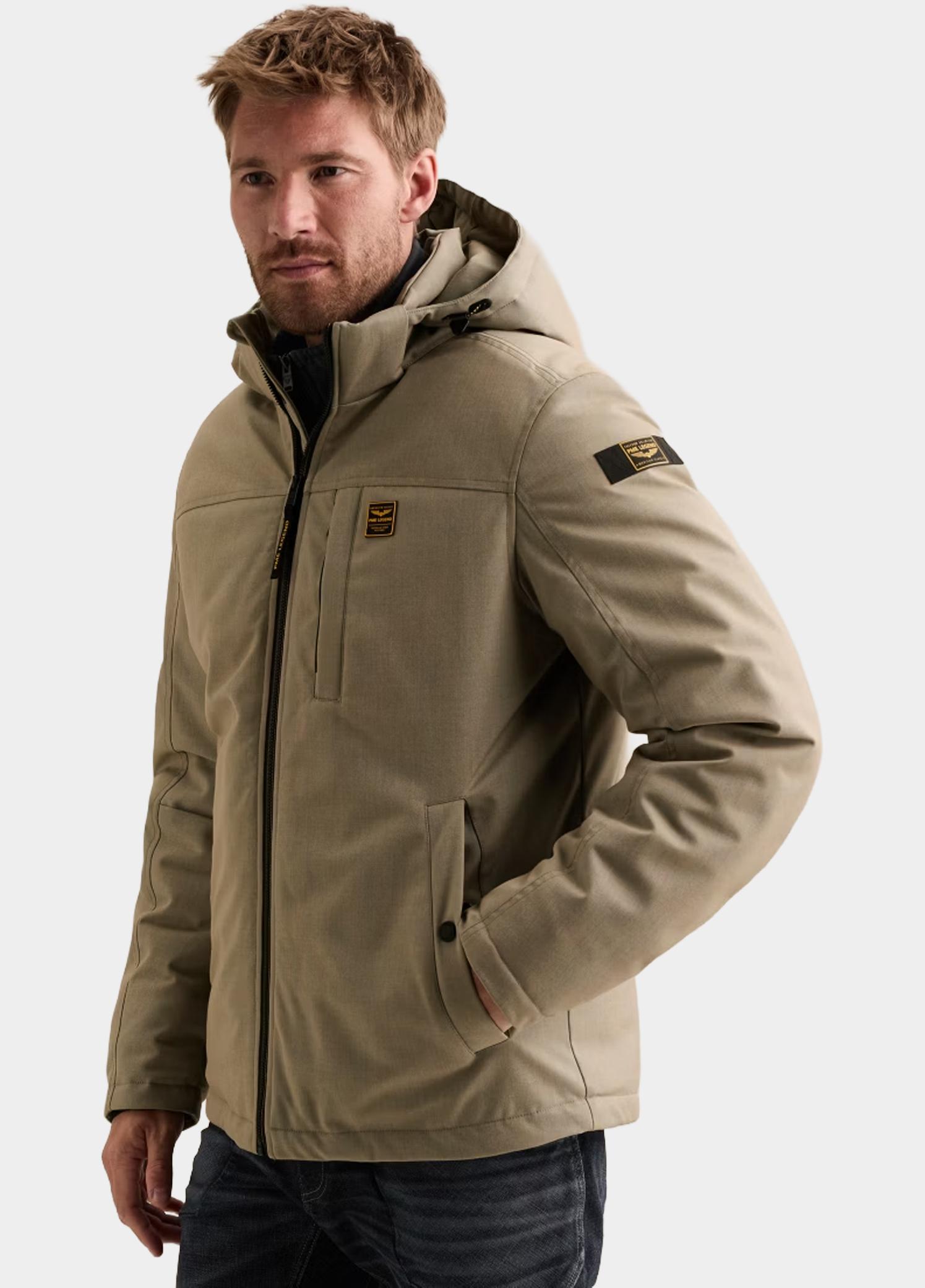 PME Legend Winterjas heren Beige Semi long jacket STRATOR Mela PJA2608112/8011