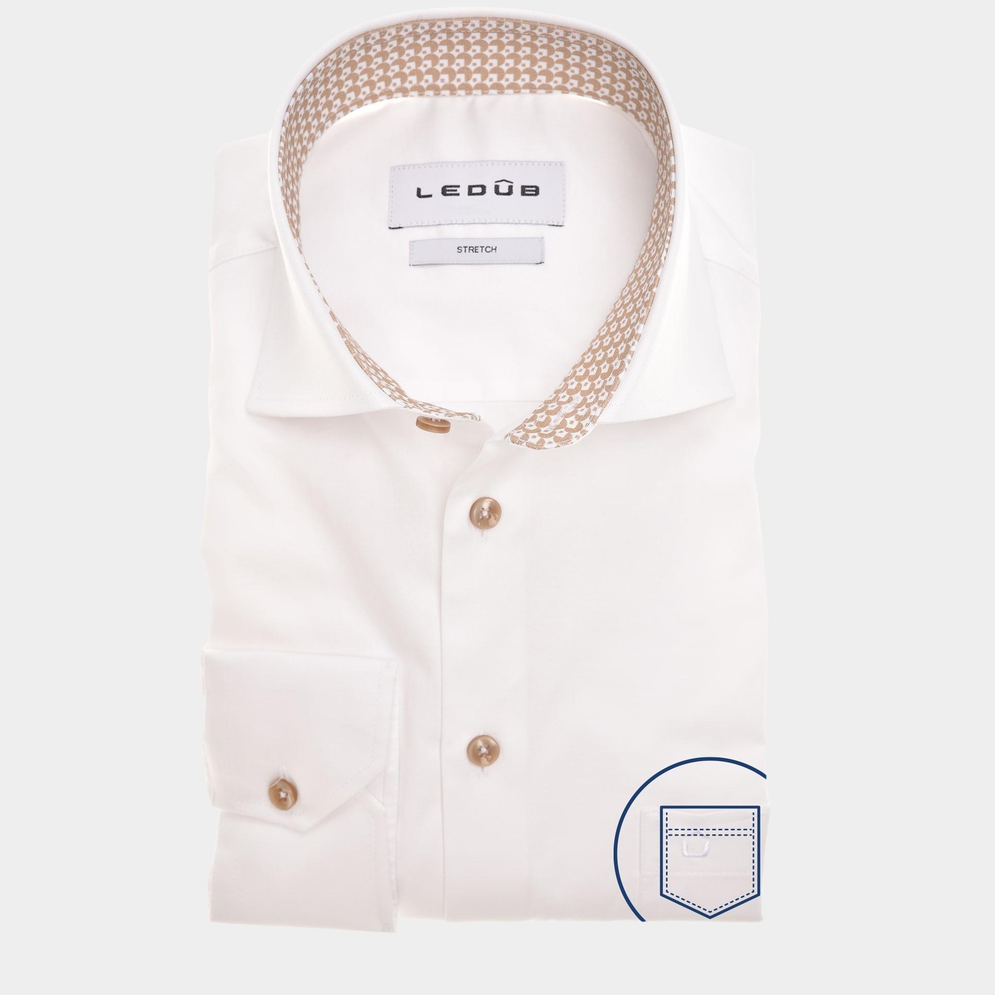 Ledub Business hemd lange mouw Wit  0142805/910-630-000