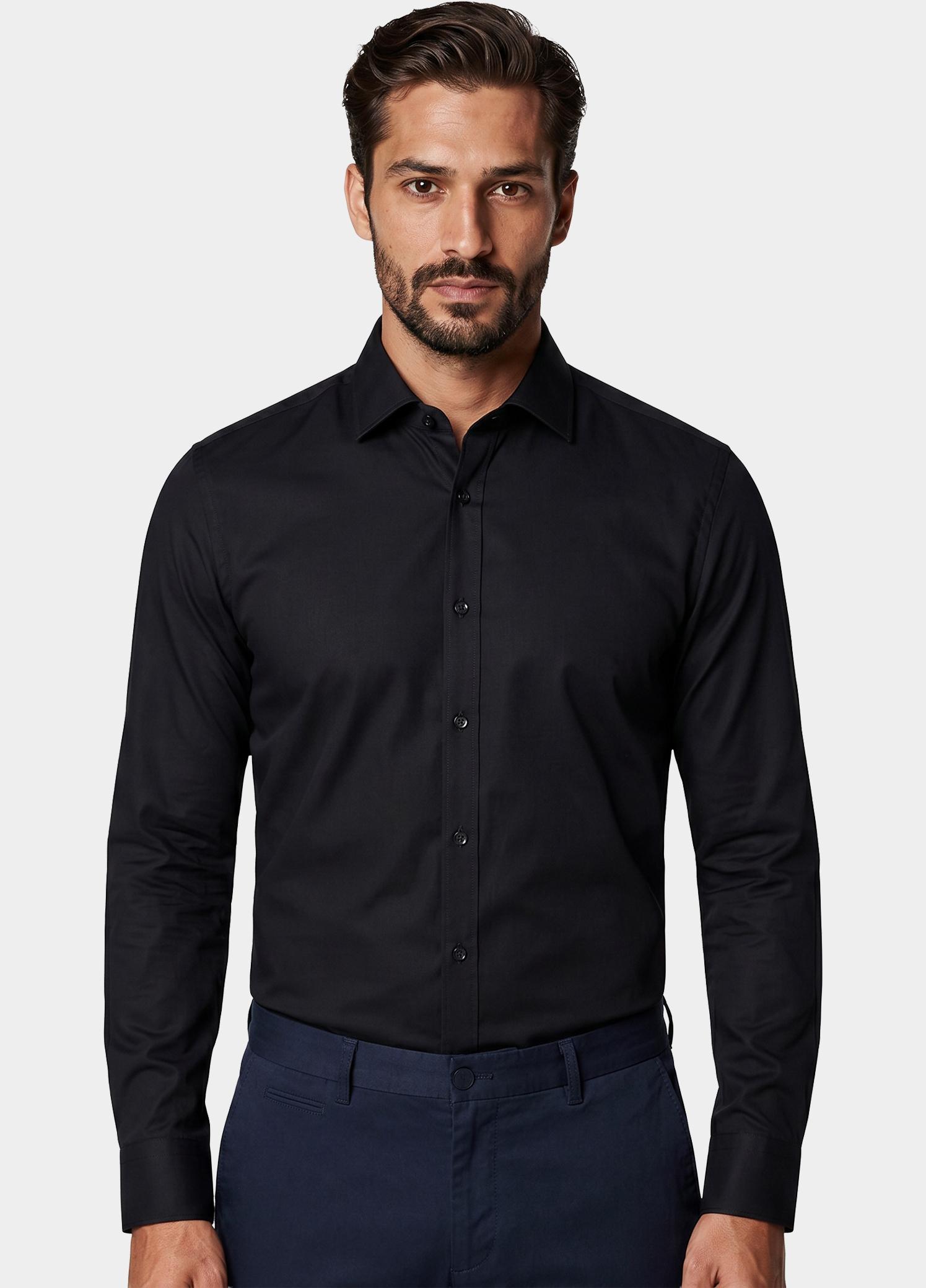 Olymp Business hemd lange mouw Zwart Level 6 - extra slim fit 046664/68