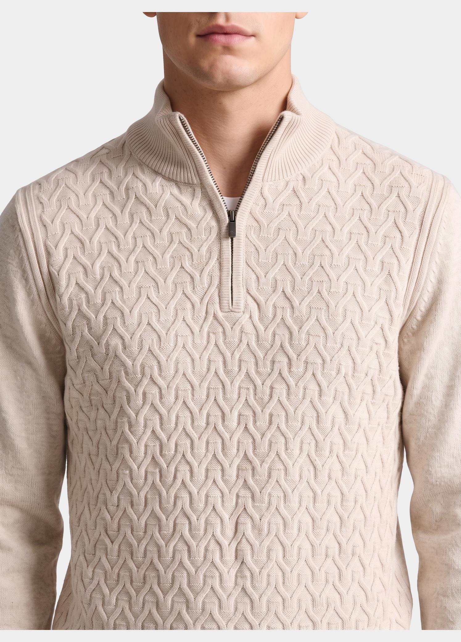 Bos Half Zip Beige  1188/41018 Off White