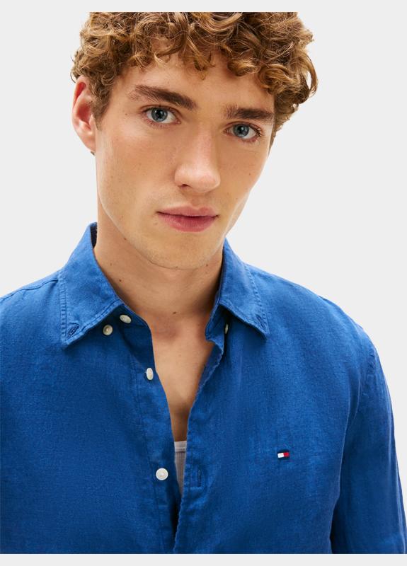 Tommy Hilfiger Casual hemd lange mouw Blauw PIGMENT DYED LI SOLID RF SHIR MW0MW41530/C3I