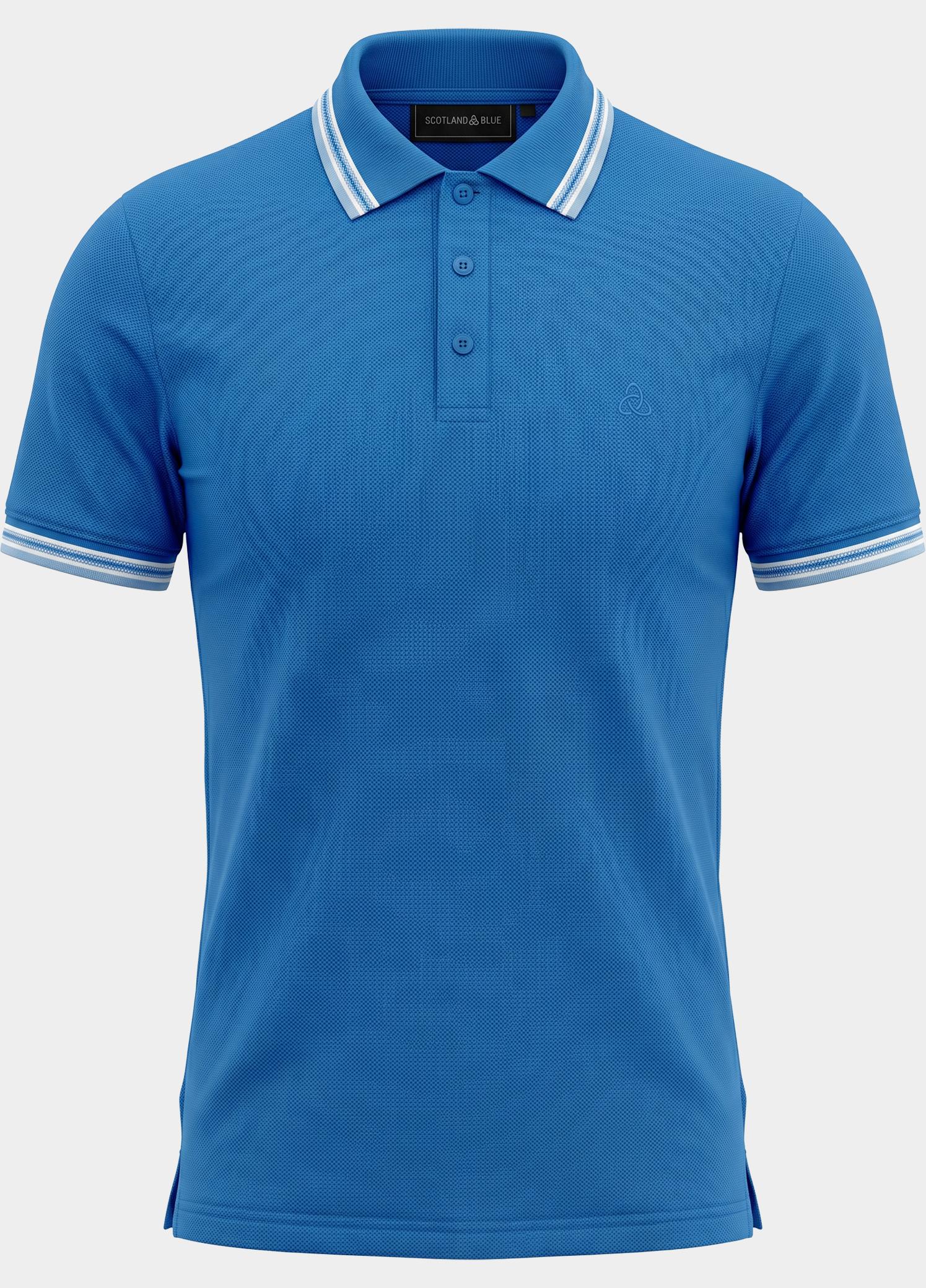 Scotland Blue Polo heren Blauw Brick Polo Plain Contrast Col SPE25108BR06SB/241 true blue