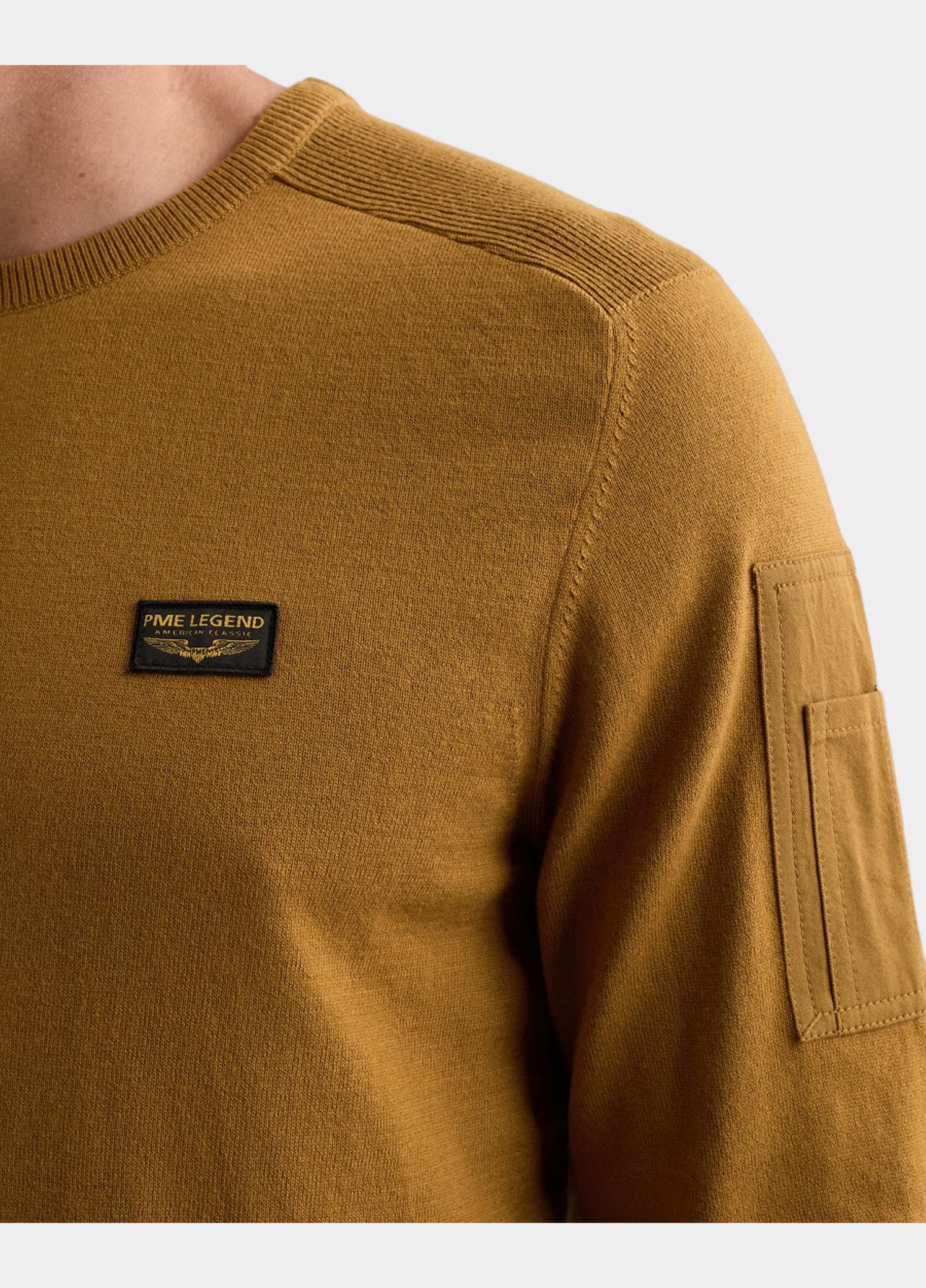 PME Legend Pullover heren Bruin R-neck American Classic PKW2608320/8187