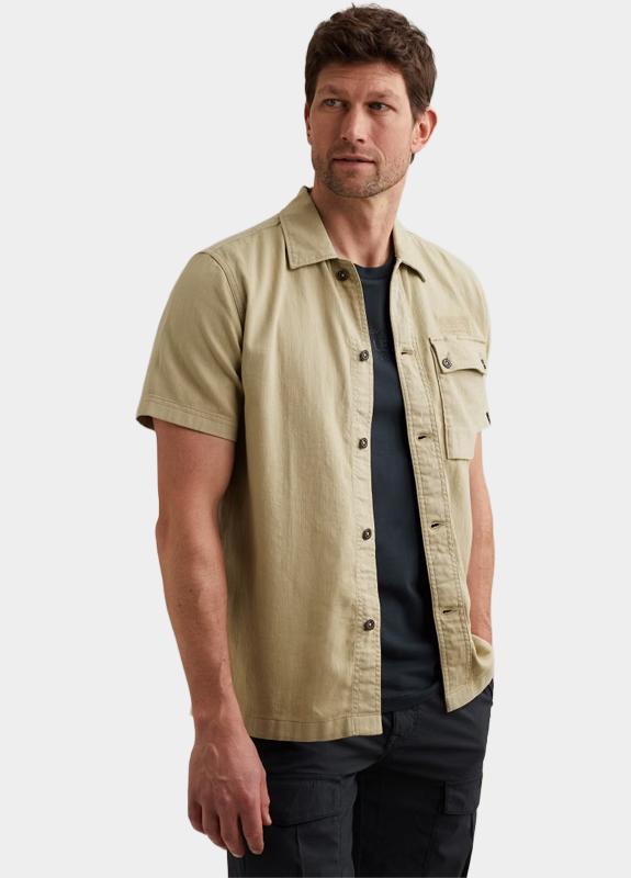 PME Legend Casual hemd korte mouw Groen Short Sleeve Shirt Slub Twill PSIS2604230/6001