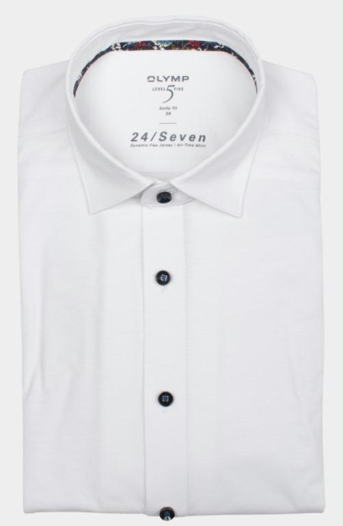 Olymp Business hemd lange mouw Wit Overhemd Stretch Slim Fit 201474 00