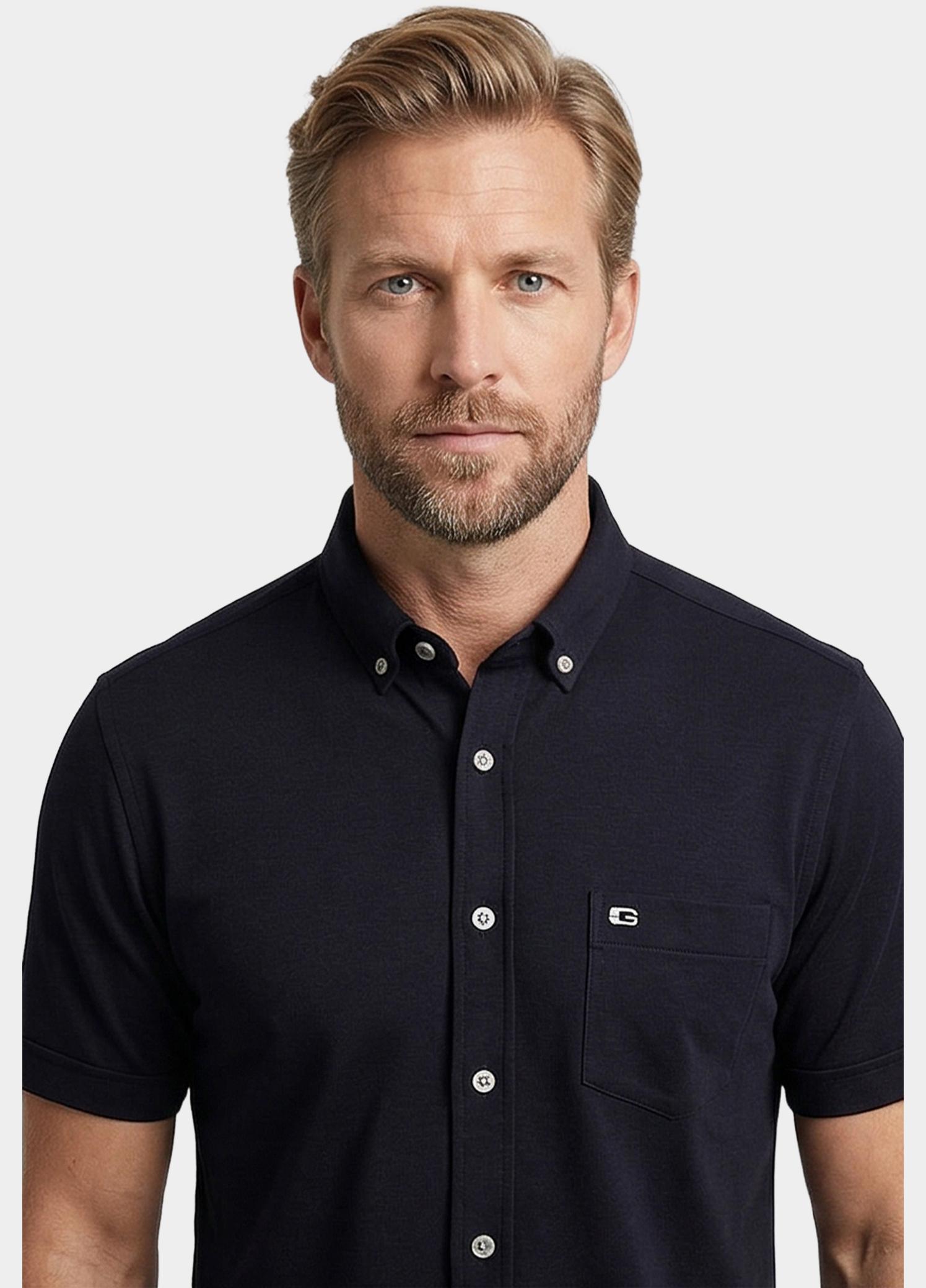 Giordano overhemd korte mouw heren Blauw Alfa Short Sleeve Button Down 616078/60
