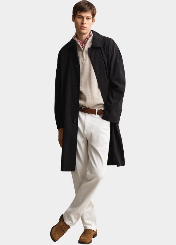 Gant Half Zip Beige Klassieke sweater van katoen 8030564/198