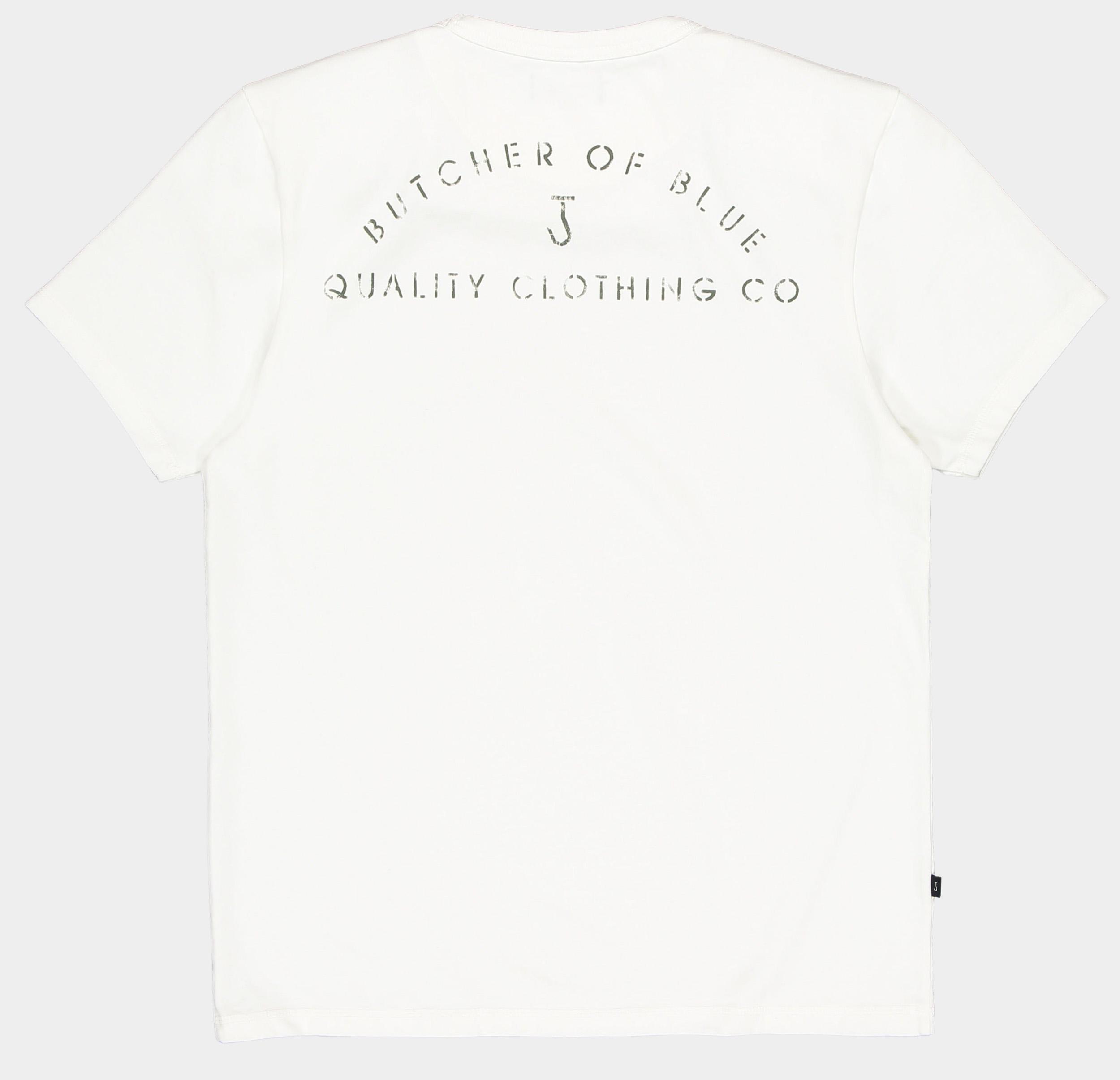 Butcher of Blue T-shirt korte mouw Wit Army QCC Tee M2522001/112