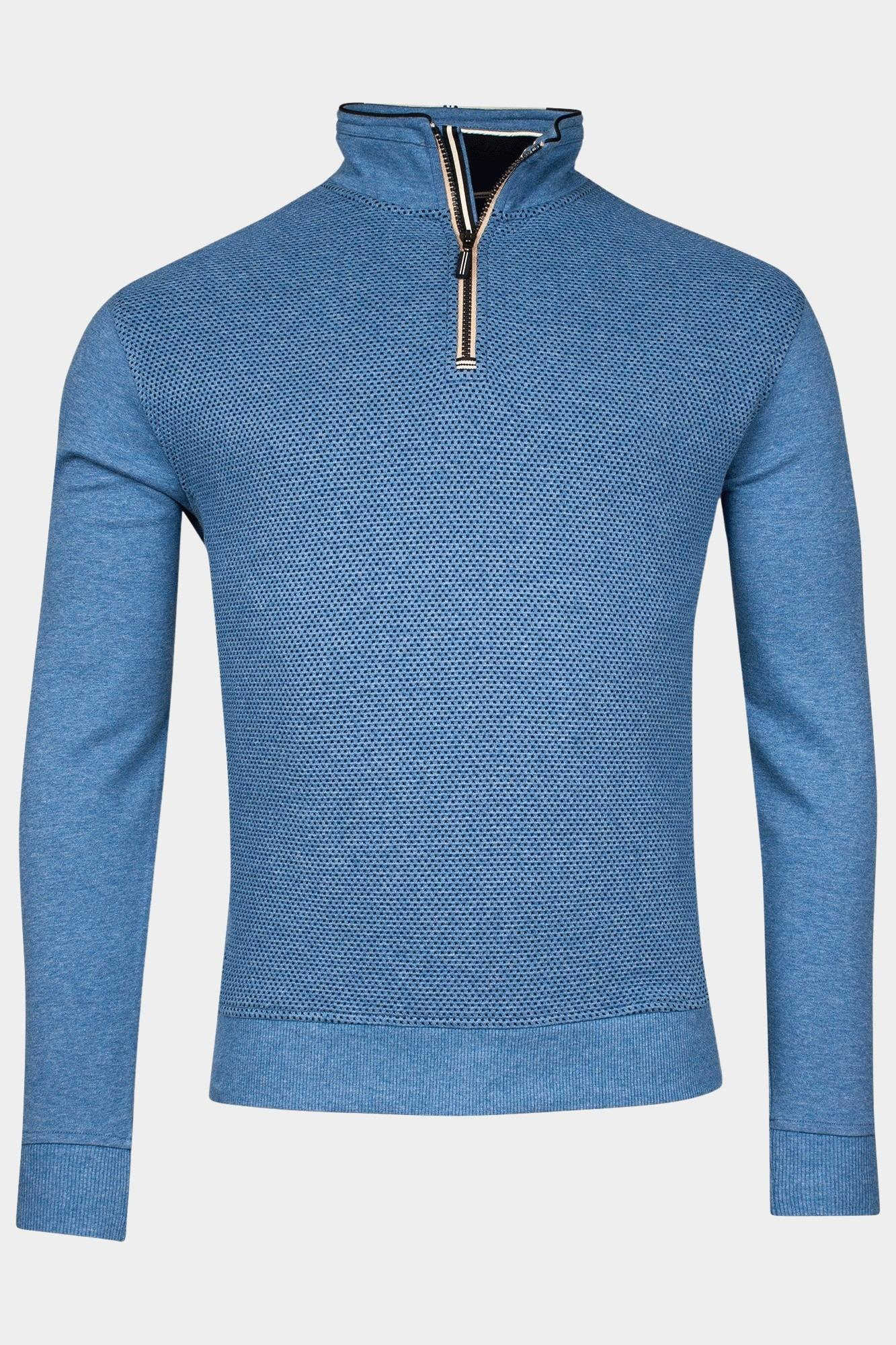 Baileys Half Zip Blauw Sweatshirt 1/2 zip  Front 413140/635