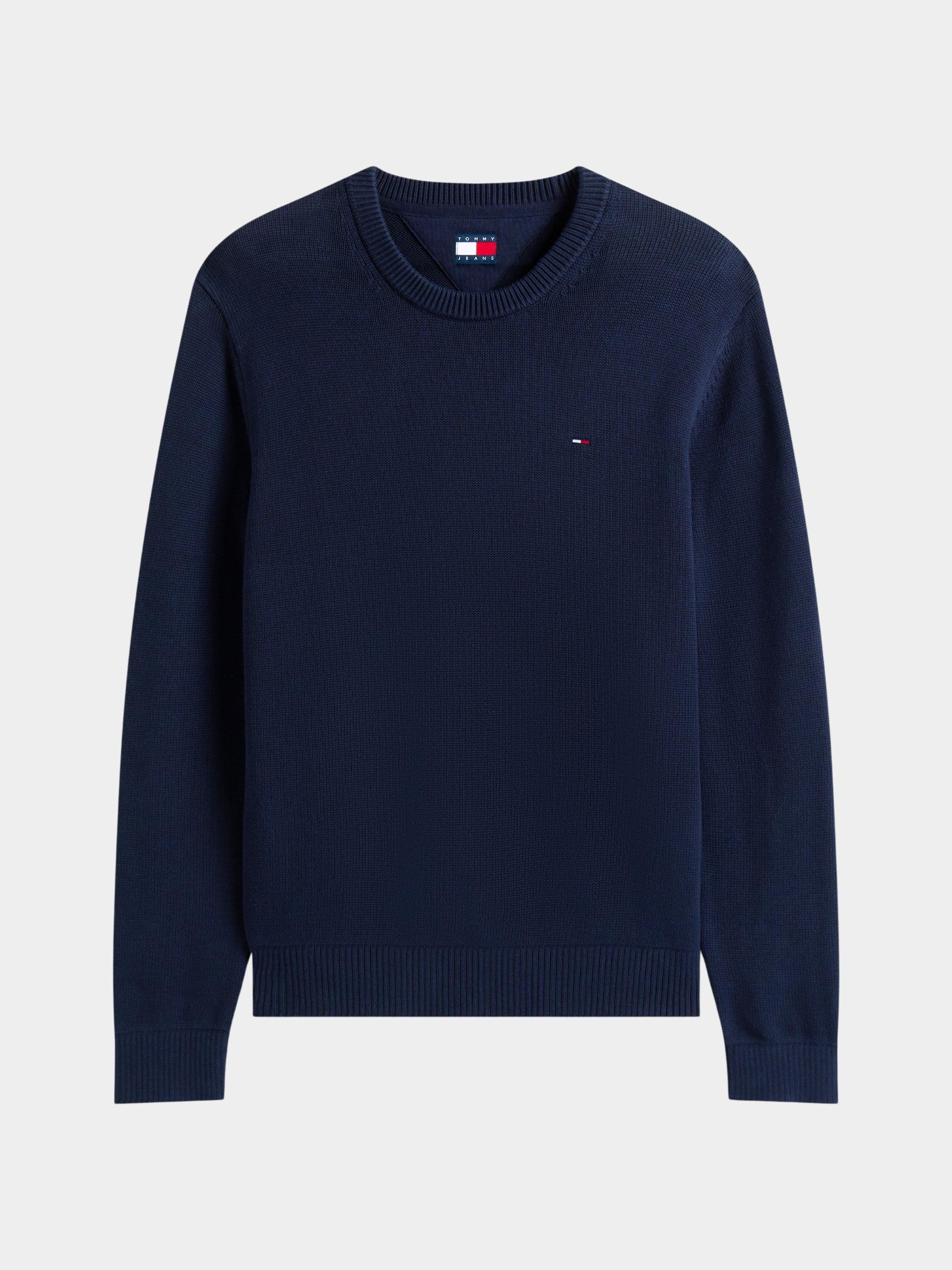 Tommy Jeans Pullover Blauw TJM SLIM ESS SWEATER EXT DM0DM21787/C1G