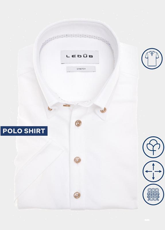 Ledub Polo lange mouw Wit  0702047/910-620-000