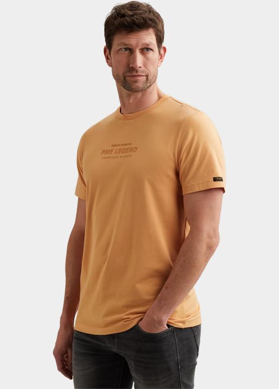 PME Legend T-shirt korte mouw Geel Short sleeve r-neck cotton el PTSS2605584/2015