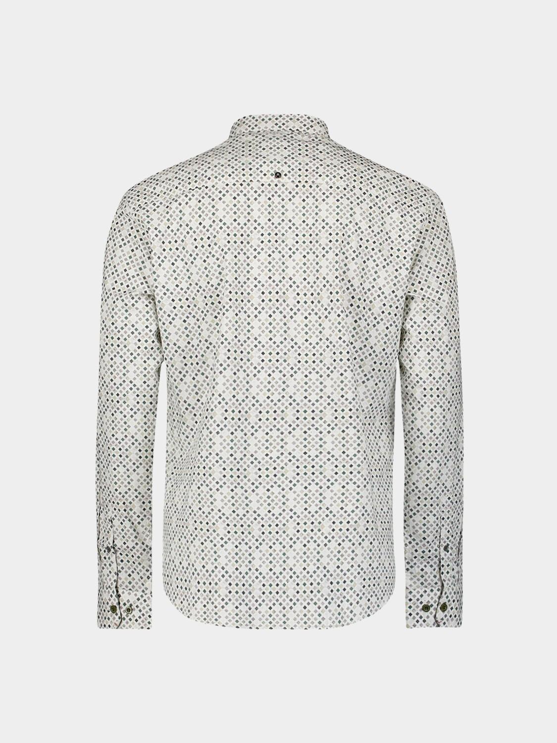 No Excess Casual hemd lange mouw Groen Shirt Stretch Allover Printed 29450804/052