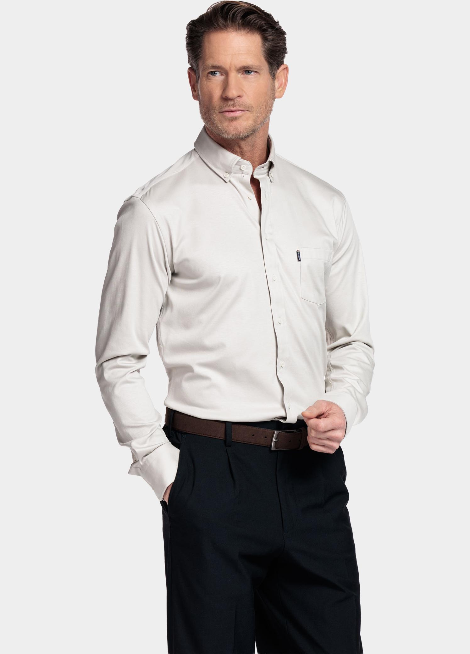 Giordano Overhemd heren Beige Dino Long Sleeve Button Down 617078/82