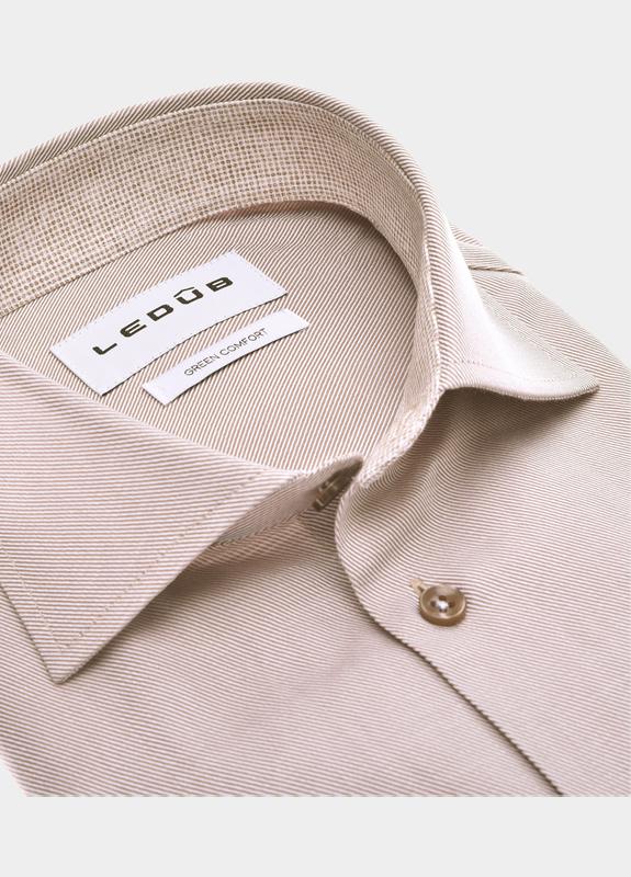 Ledub Overhemd extra lange mouw Beige  0143101/640-680-000