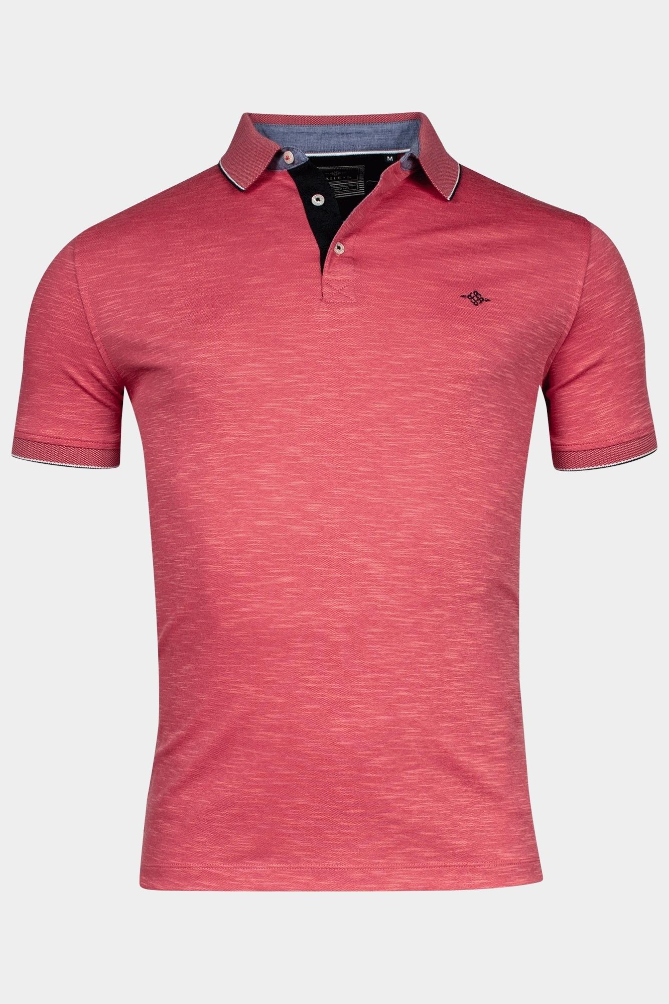 Baileys Polo korte mouw Roze Poloshirt  2-tone slub interl 415212/31