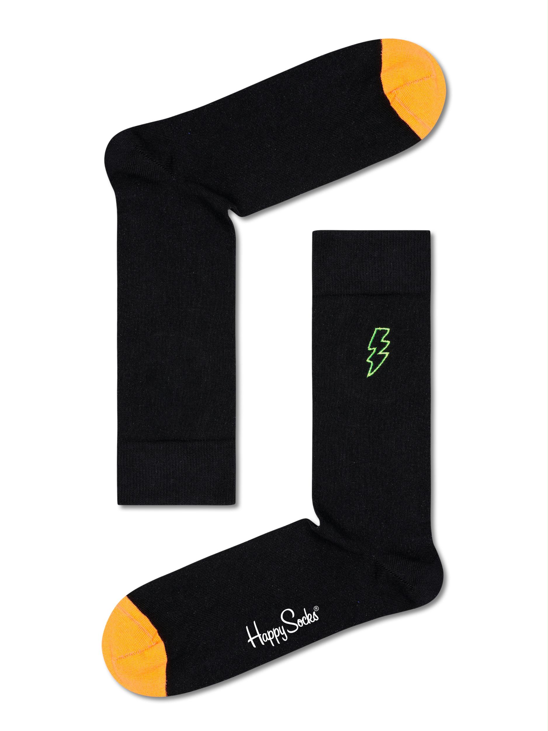 Happy Socks Sokken Grijs Embroidery Lightning sokken BELI01/9300