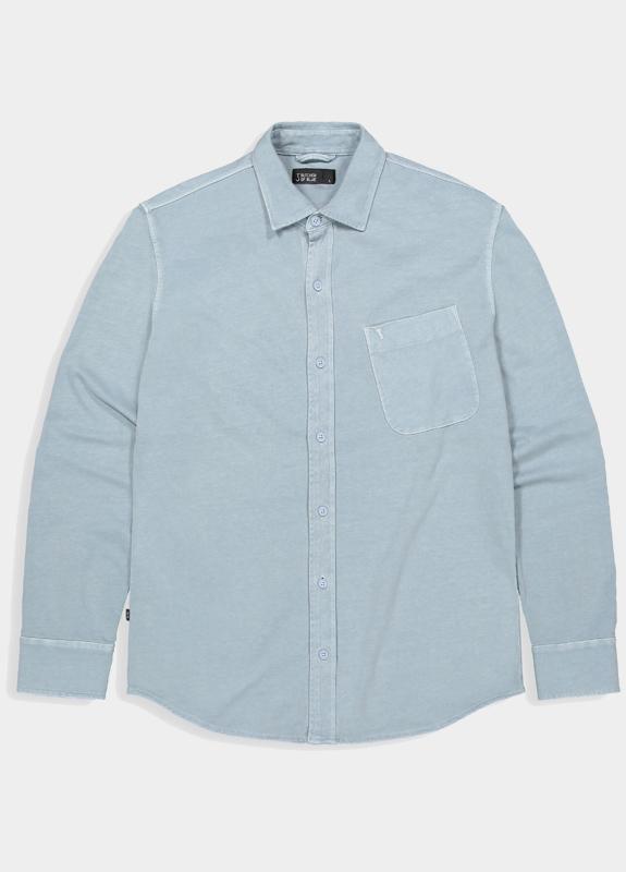 Butcher of Blue Casual hemd lange mouw Blauw Aidan Peached Jersey Shirt M2524035/823