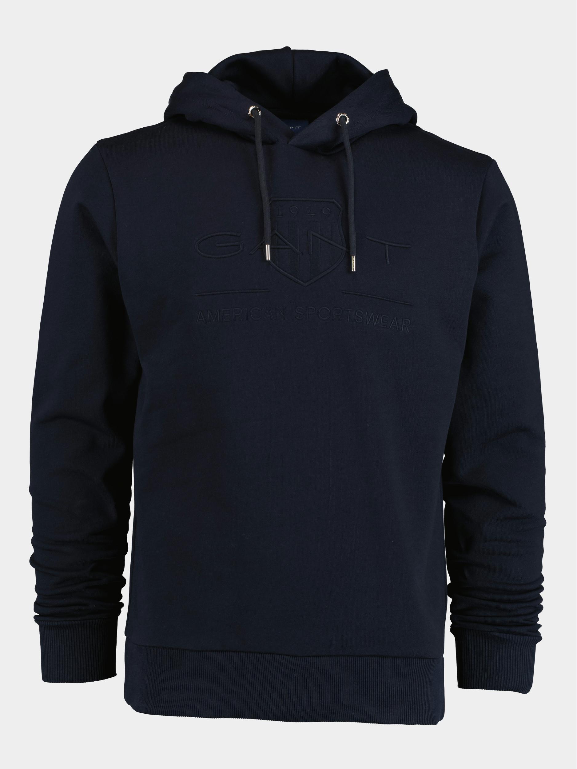 Gant Sweater Blauw Tonal Archive Shield Hood 2037020/433