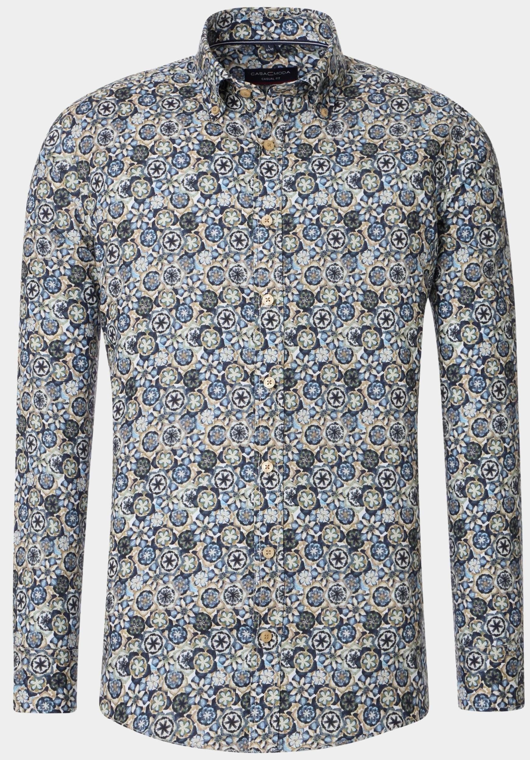 Casamoda Casual hemd lange mouw Blauw B.D. Casual Fit 454389900/100