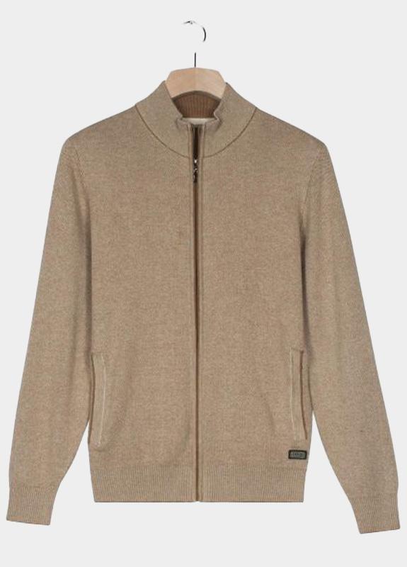 Baileys Vest Bruin Cardigan Zip  all-over 2-tone 522009/855