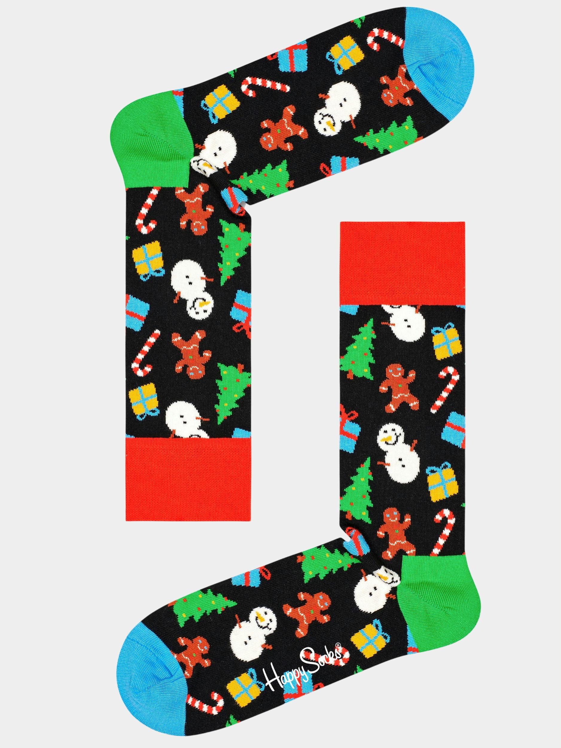 Happy Socks Cadeaubox Sokken Rood 2-Pack Big Dot Snowman Gift Se XBDS02/6500