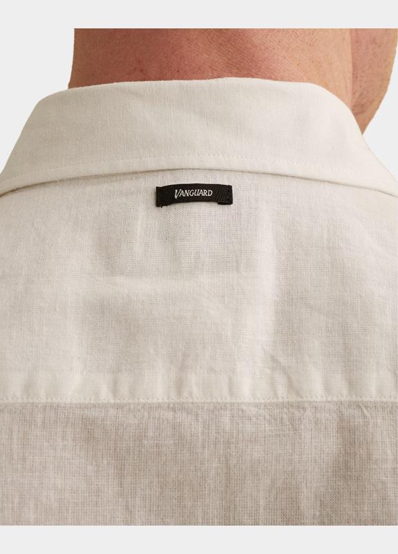 Vanguard Casual hemd korte mouw Wit Short Sleeve Shirt Linen Cott VSIS2604263/7004