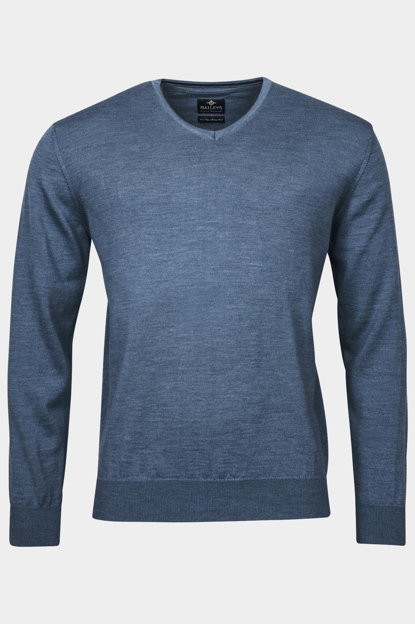 Baileys Pullover Blauw V-Neck Pullover  12gg single 320065/63