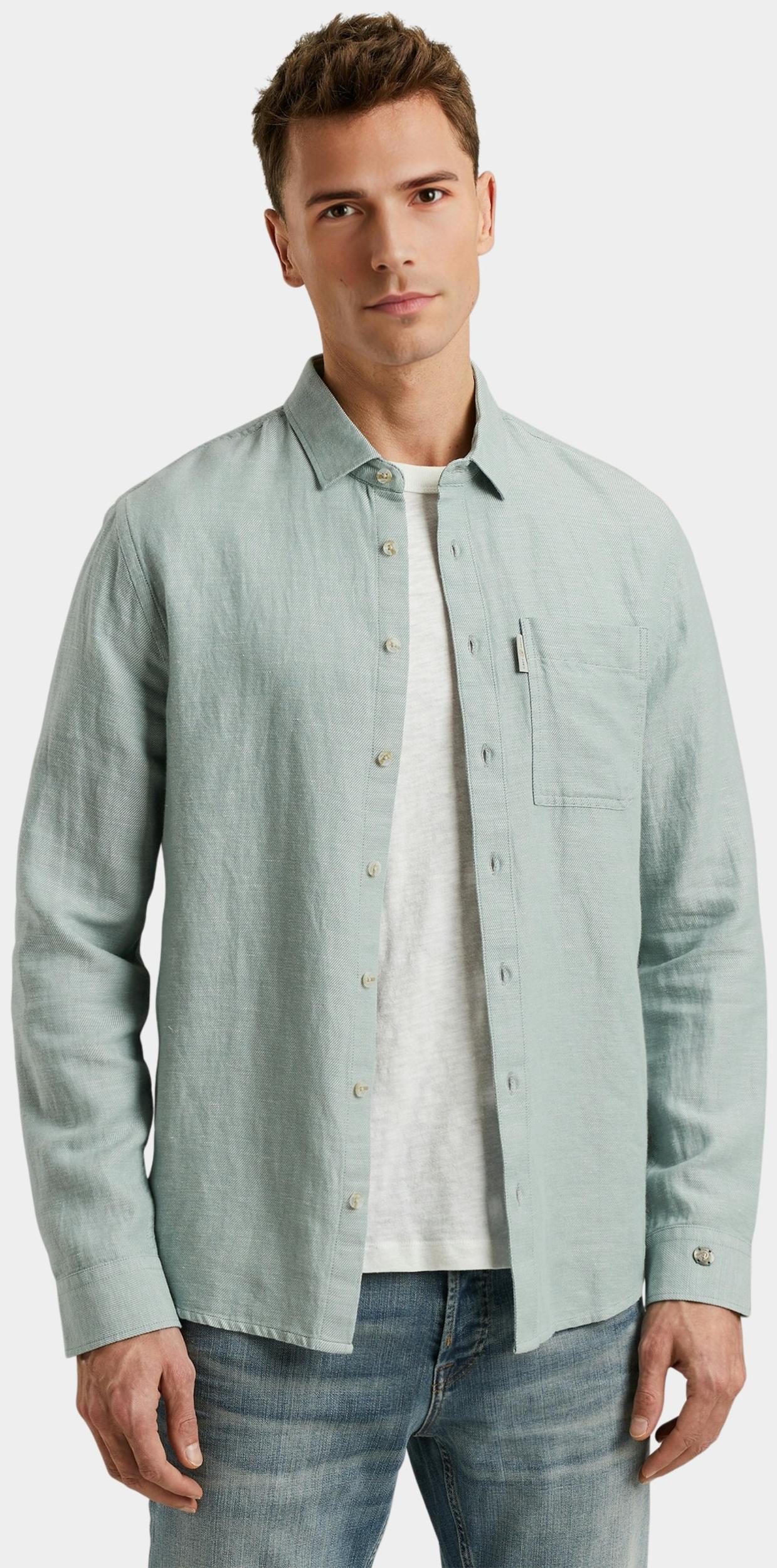 Cast Iron Casual hemd lange mouw Groen Long Sleeve Shirt Co Li YD Tw CSI2504264/5225