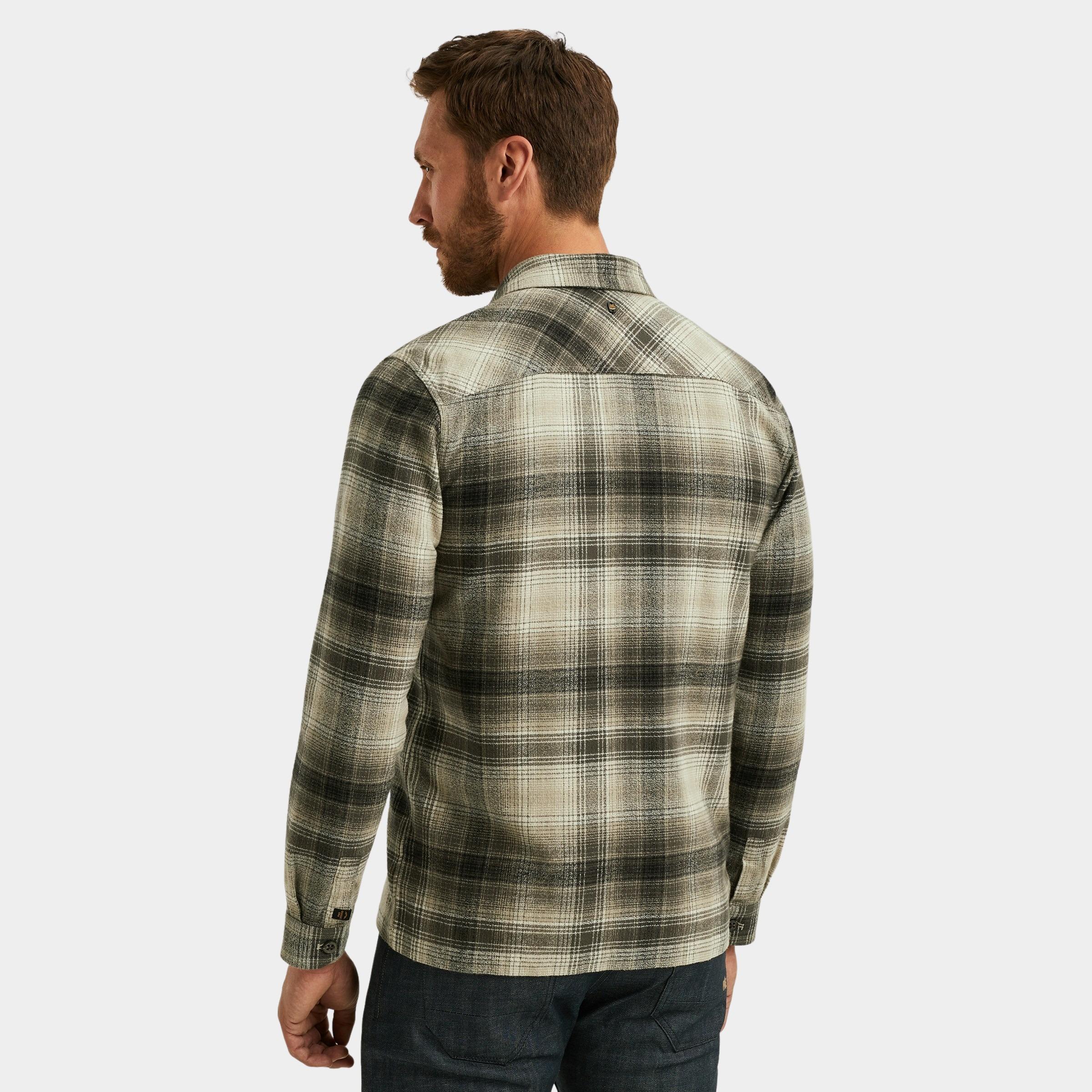 PME Legend Overshirt Bruin LONG SLEEVE SHIRT Brushed Gri PSI2509244/8011