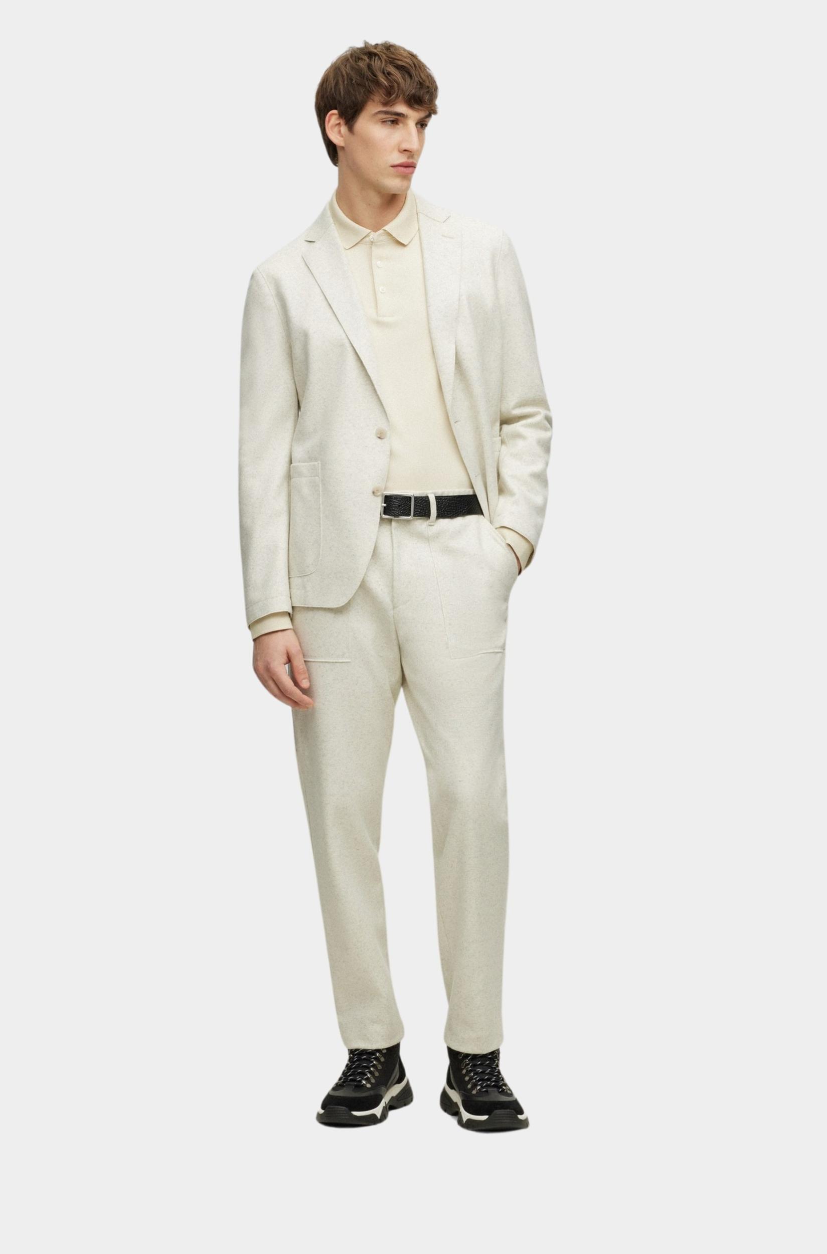 BOSS Black Polo lange mouw Wit Pado 30 10241542 01 50468392/131